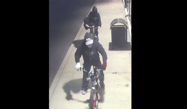 Peel police have released this image of two suspects wanted in connection with multiple reported break-ins in Brampton.