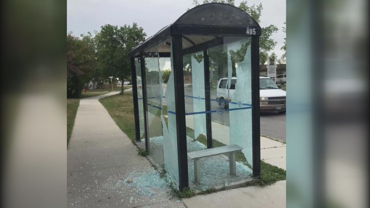 A shattered bus shack in Windsor Park.