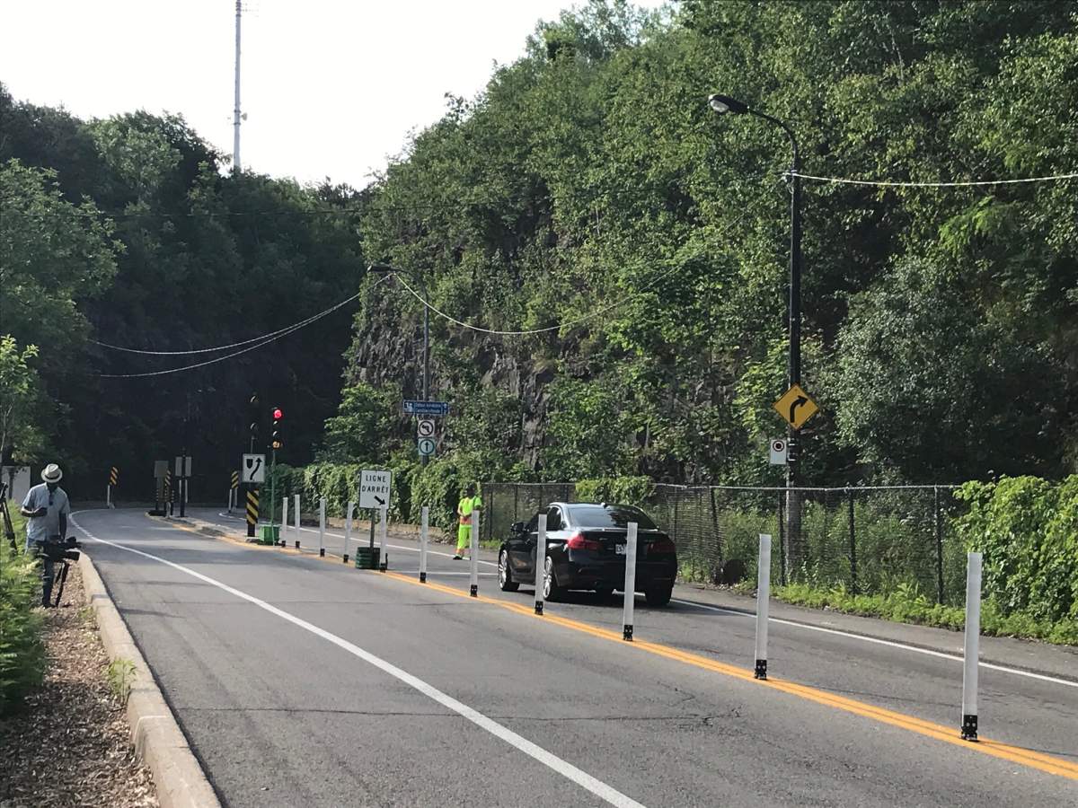 Montreal city spokesperson Philippe Sabourin says he was on Camillien-Houde Way Wednesday morning and at its peak, there were about three cars on the street.