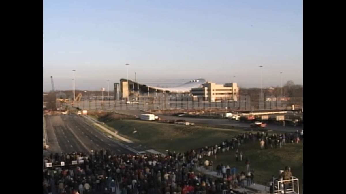 Hundreds gathered to watch the Capital Centre’s demolition on December 15, 2002.