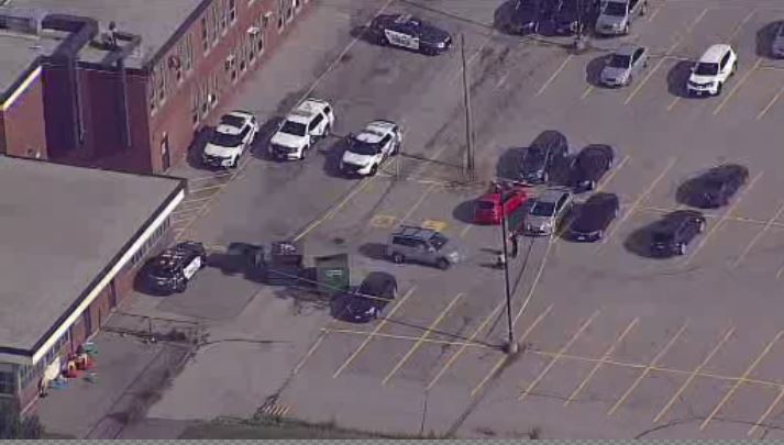 A vehicle was blocked off behind Flemington Public School.