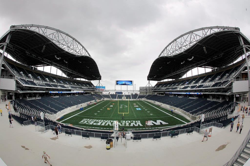 Winnipeg Blue Bombers' home, Investors Group Field prior to the first day of Rookie Training Camp in Winnipeg Wednesday, May 29, 2012. Greg Payonk has travelled to watch three NFL games, but he's skipping the one in his own backyard because of the high ticket price. The Winnipeg resident doesn't appear to be the only one.