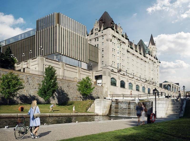An artist's rendering of a proposed addition to the Chateau Laurier in Ottawa is seen in this undated handout photo.