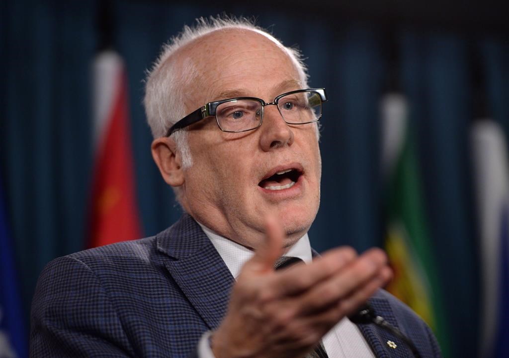 Alex Neve of Amnesty International Canada speaks during a press conference on Parliament Hill on Wednesday, April 27, 2019. THE CANADIAN PRESS/Sean Kilpatrick