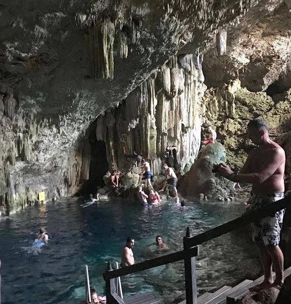 People tour a cave in Matanzas, Cuba in this undated photo.