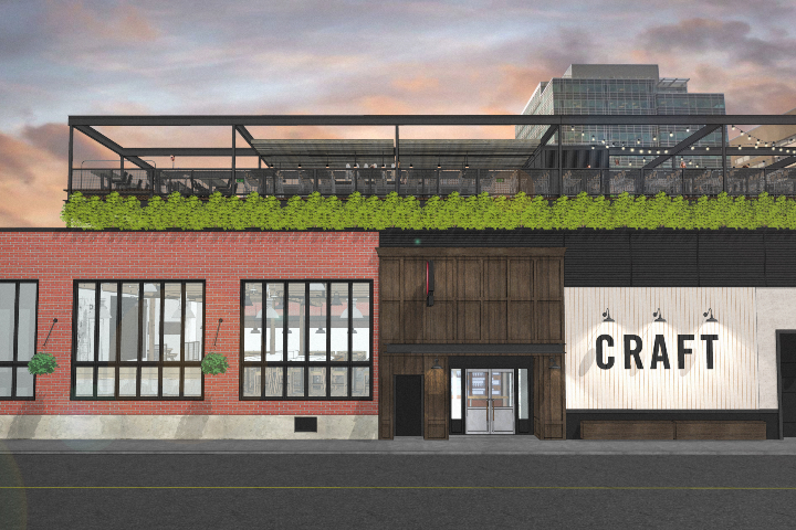 An exterior rendering of Craft in Calgary’s Beltline after renovations are complete.