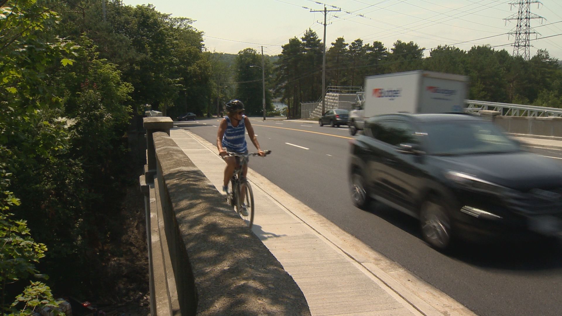 biking on sidewalk