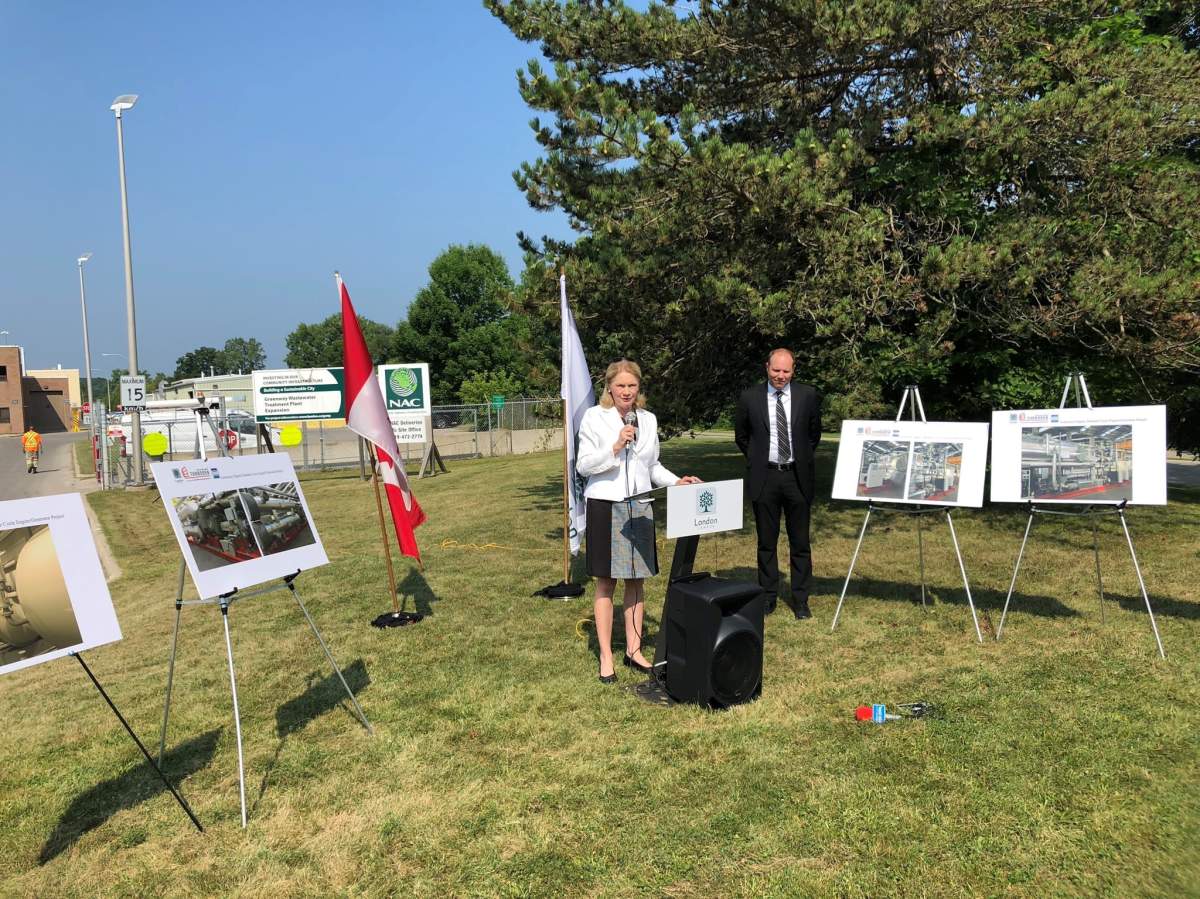 London West MP Kate Young announcing details on the doubling of the Federal Gas Tax Fund. 