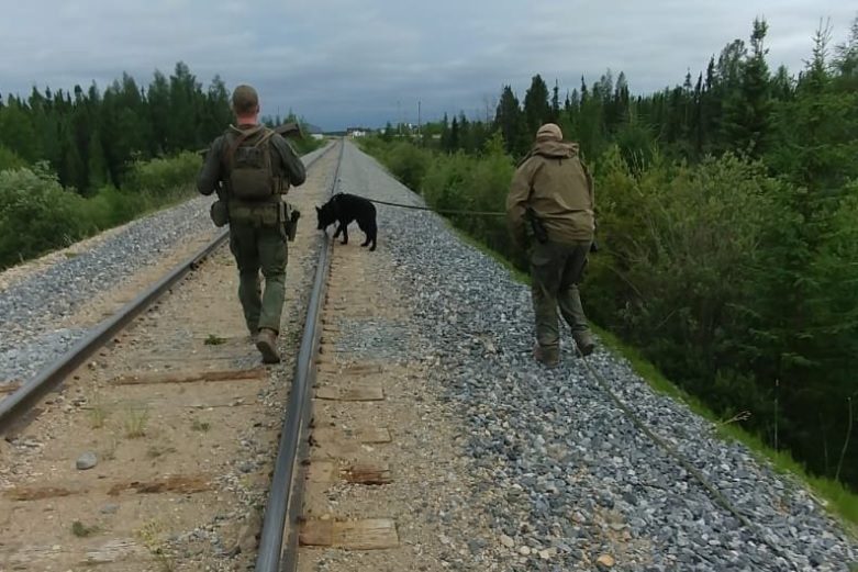 RCMP search train tracks in the Gillam, Man., area as part of an ongoing manhunt for two young men accused in the death of three people in B.C.
