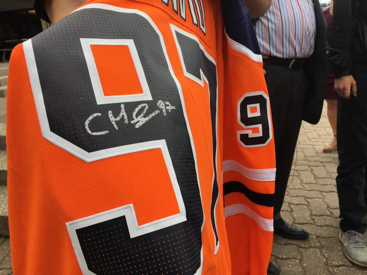 Edmonton police believe there may be people who have bought Edmonton Oilers jerseys with fake Connor McDavid signatures. Thursday, July 18, 2019.