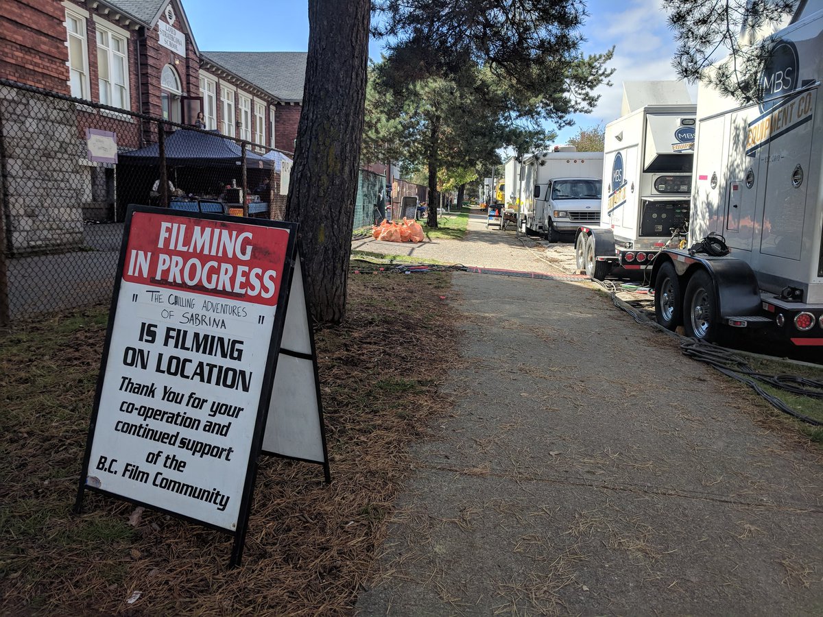 Generators on the set of The Chilling Adventures of Sabrina in Vancouver.  