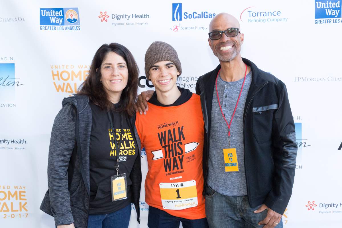 Libby Boyce, Actor Cameron Boyce, and Victor Boyce attend the United Way Celebrates 11th Annual HomeWalk To End Homelessness IN L.A. County at Los Angeles Grand Park on November 18, 2017 in Los Angeles, California. 