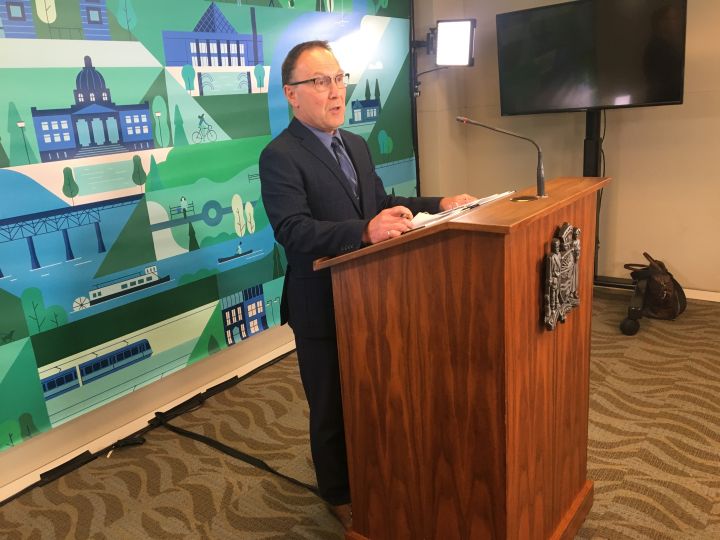 Gord Cebryk, deputy city manager for City of Edmonton operations, speaks to reporters on July 15, 2019.