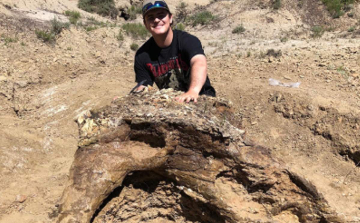 Harrison Duran discovered the skull on a two-week dig trip in North Dakota.