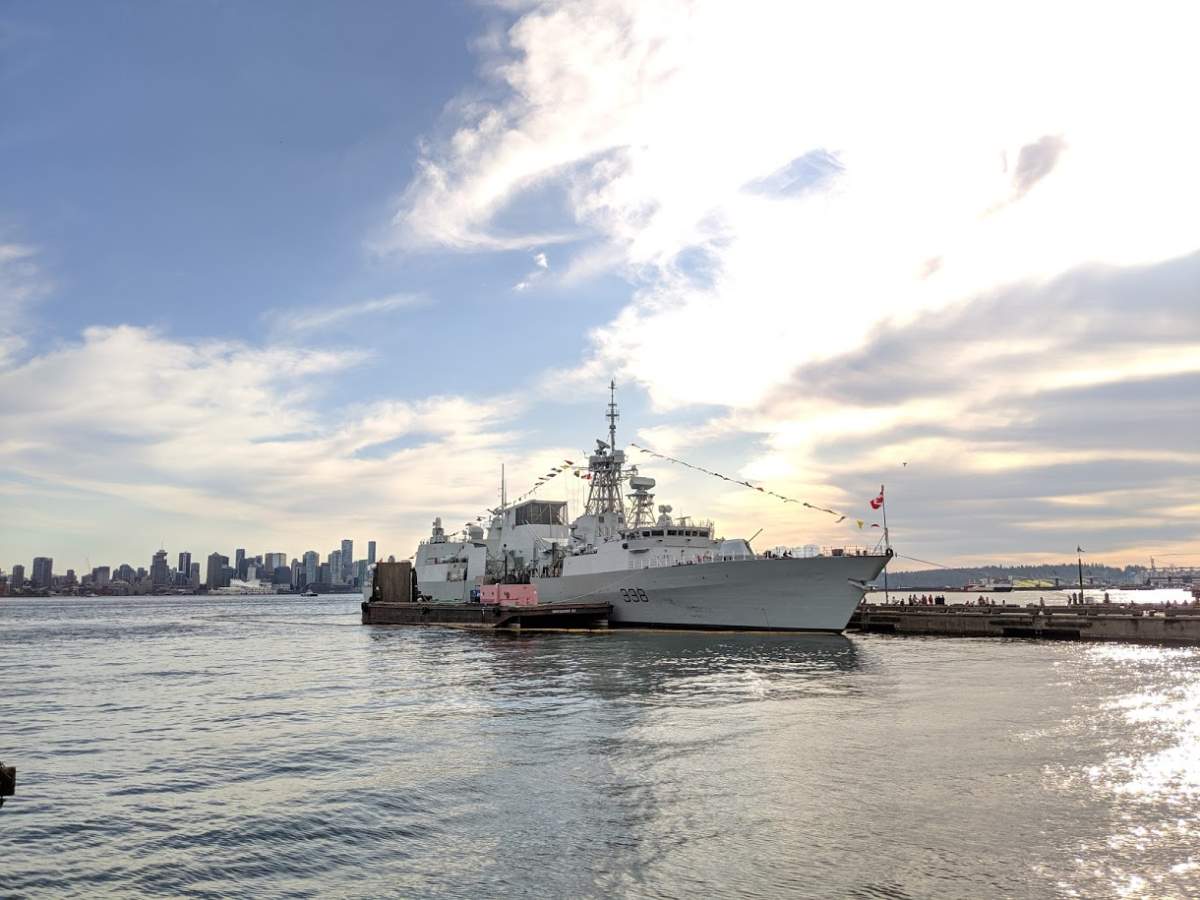HMCS Winnipeg seen in North Vancouver on July 1, 2019.