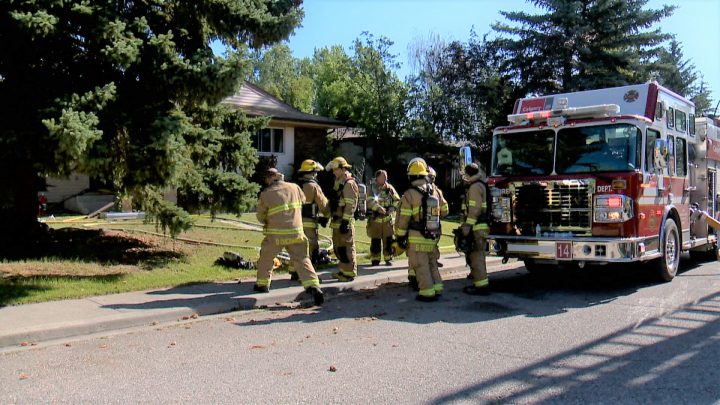 Firefighters respond to a fire in the 2700 block of Cedarbrae Dr S.W. on Friday, July 26, 2019.
