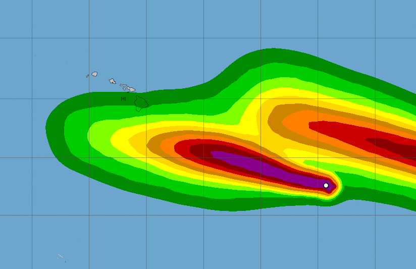Tropical-storm-force wind probabilities for Hurricane Erick on July 29. 2019.