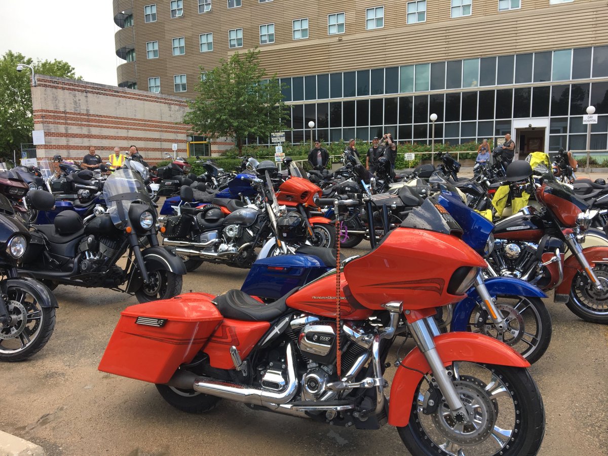 Nearly 120 riders lined up outside Deer Lodge Centre's hospital Saturday.