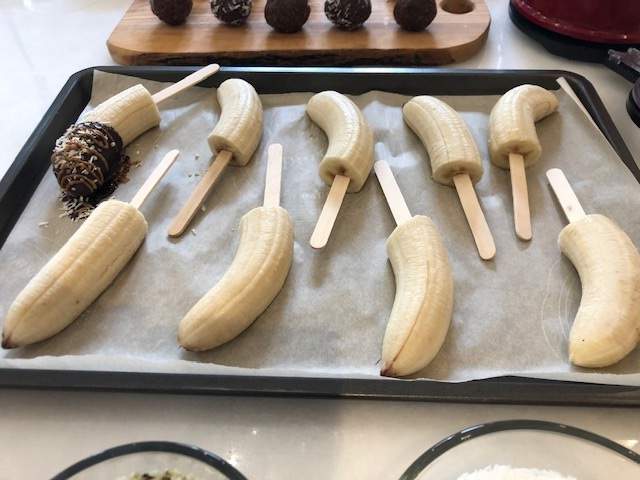 Banana popsicles.