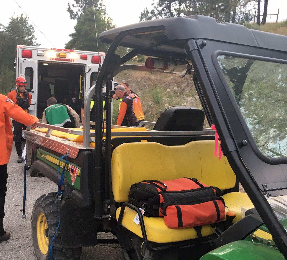 Penticton search and rescue crews rescued two injured men in the South Okanagan on Tuesday. 
