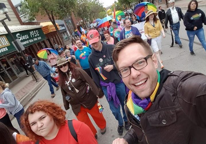 Wickenhauser takes part in the Prince Albert, Sask. pride parade.