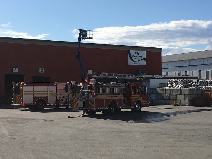 An explosion occurred inside a recycling plant on Cambro Road, just off Sexsmith Road, in Kelowna on Saturday.