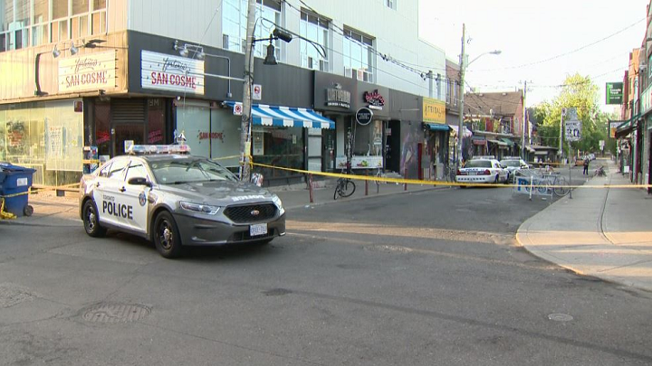 Toronto police on scene investigating a shooting in Kensington Market Monday morning.