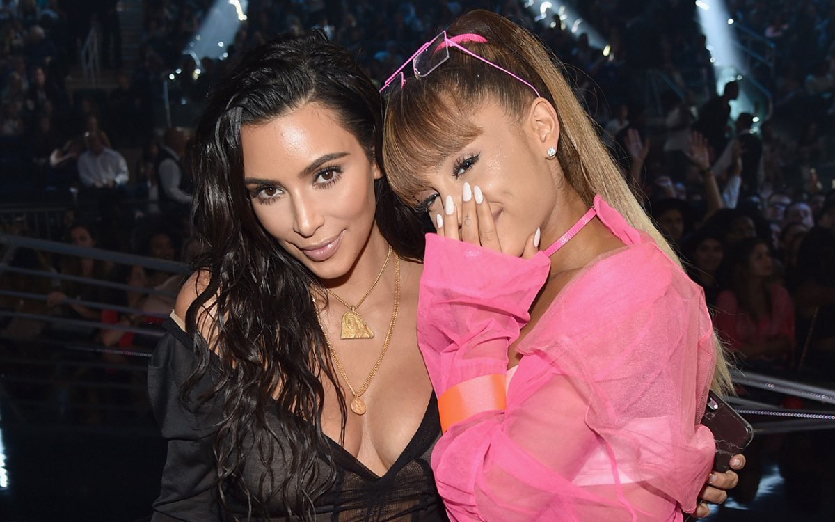 Kim Kardashian West and Ariana Grande attend the 2016 MTV Music Video Awards at Madison Square Gareden on August 28, 2016 in New York City.  