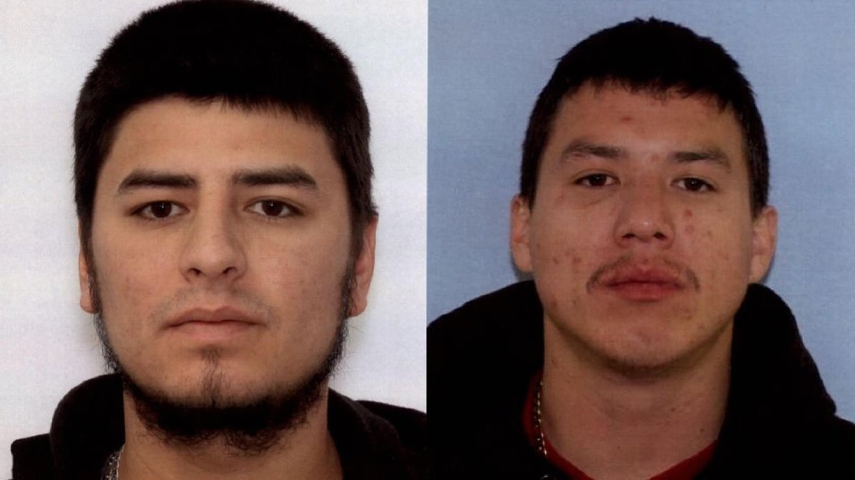 La Loche RCMP say Cody Blake Robertson (left) and Ronald Gordon Park, two of three suspects in a reported shooting in northern Saskatchewan, are now in custody.