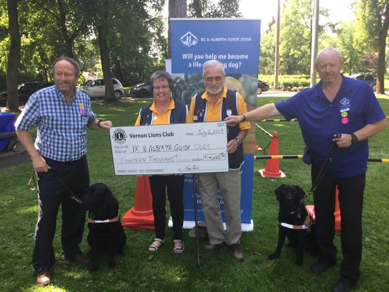More than $15,000 was raised for B.C. and Alberta guide dogs during a weekend fundraiser hosted by Vernon's Lions Club. 