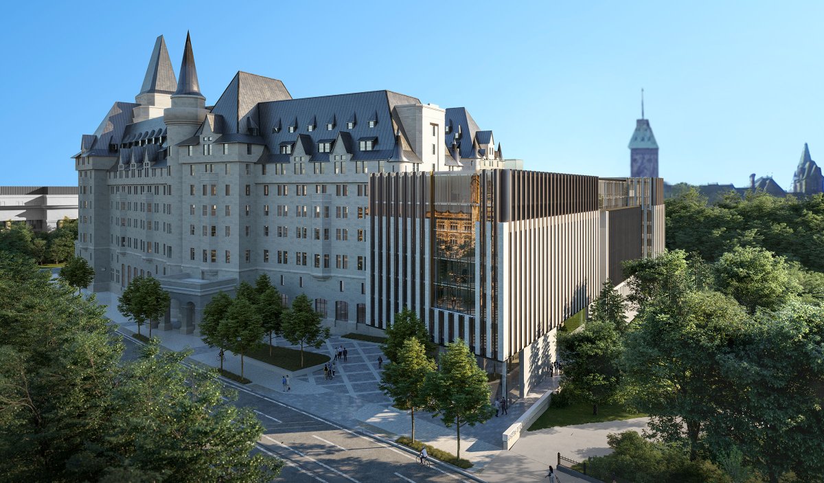 A rendering of the proposed addition to the Chateau Laurier.