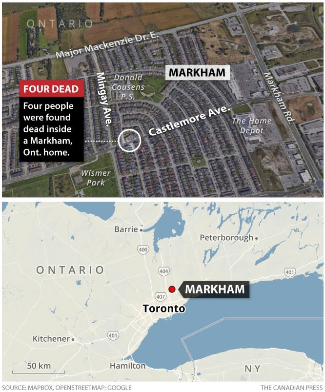 Man charged with 1stdegree murder after 4 people found dead in Markham