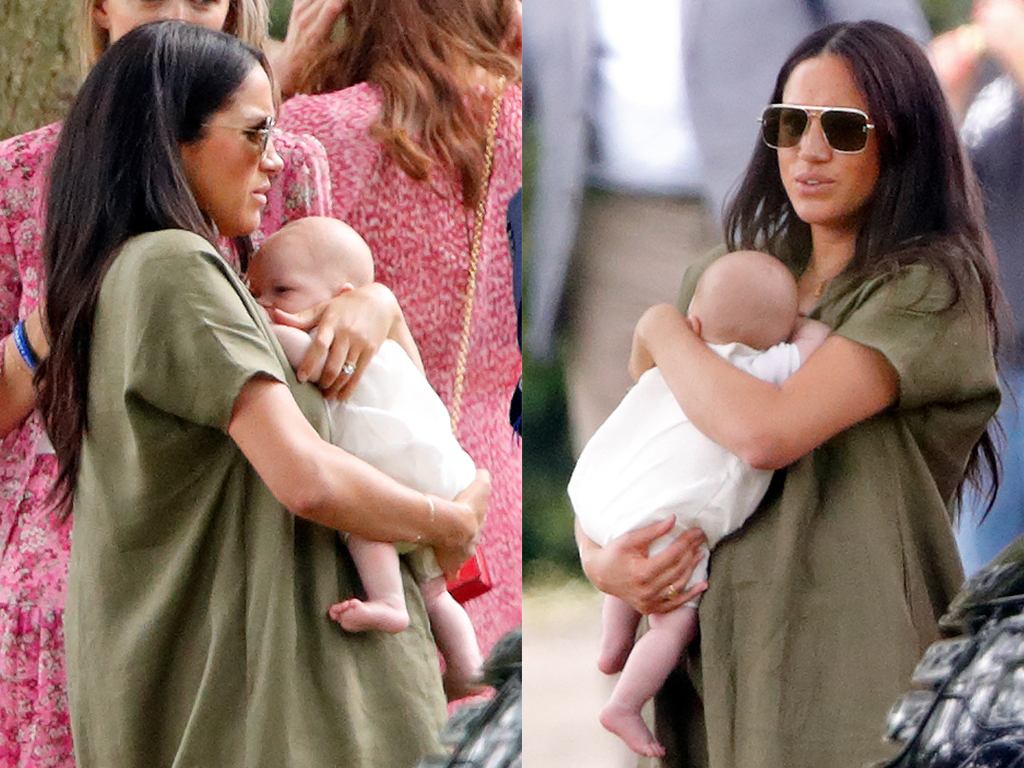 Meghan Markle and Archie at the King Power Royal Charity Polo Match on July 10, 2019 in Wokingham, England.