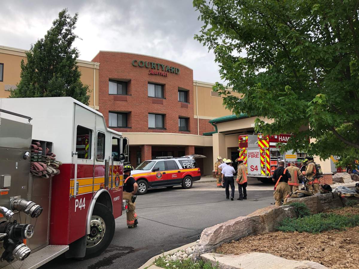 Hamilton Fire hazmat teams were called out to the Marriot on Upper James Street near the Linc.