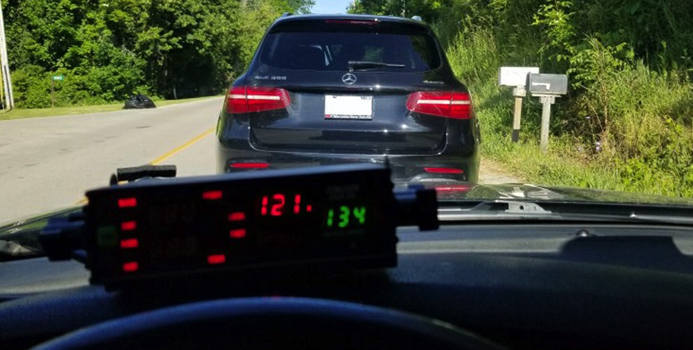 A driver lost their licence and use of a Mercedes after police say she was travelling at twice the speed limit in Southeast Hamilton on Monday.