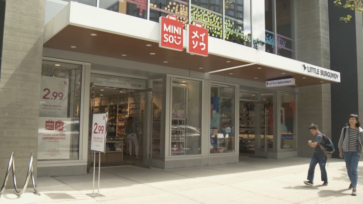 Discount retailer Miniso, seen in Vancouver on July 14, 2019. 