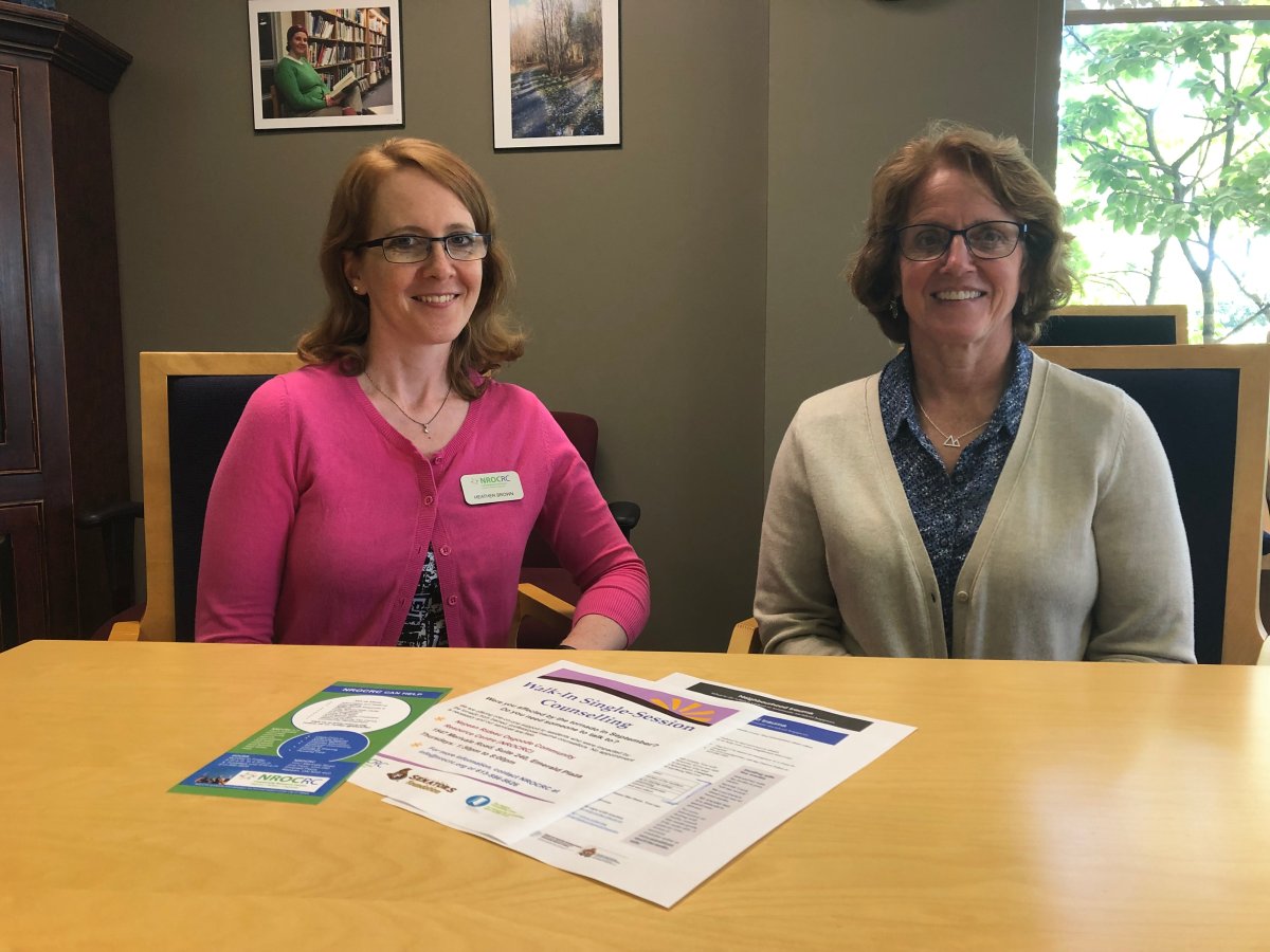 Heather Brown (left) is the tornado relief coordinator at the Nepean, Rideau and Osgoode Community Resource Centre. Sandy Wooley (right) is the centre's executive director.
