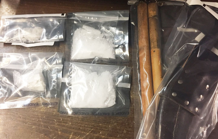 Nunchucks, meth and cocaine were seized by police during a search in Prince Albert, Sask.
