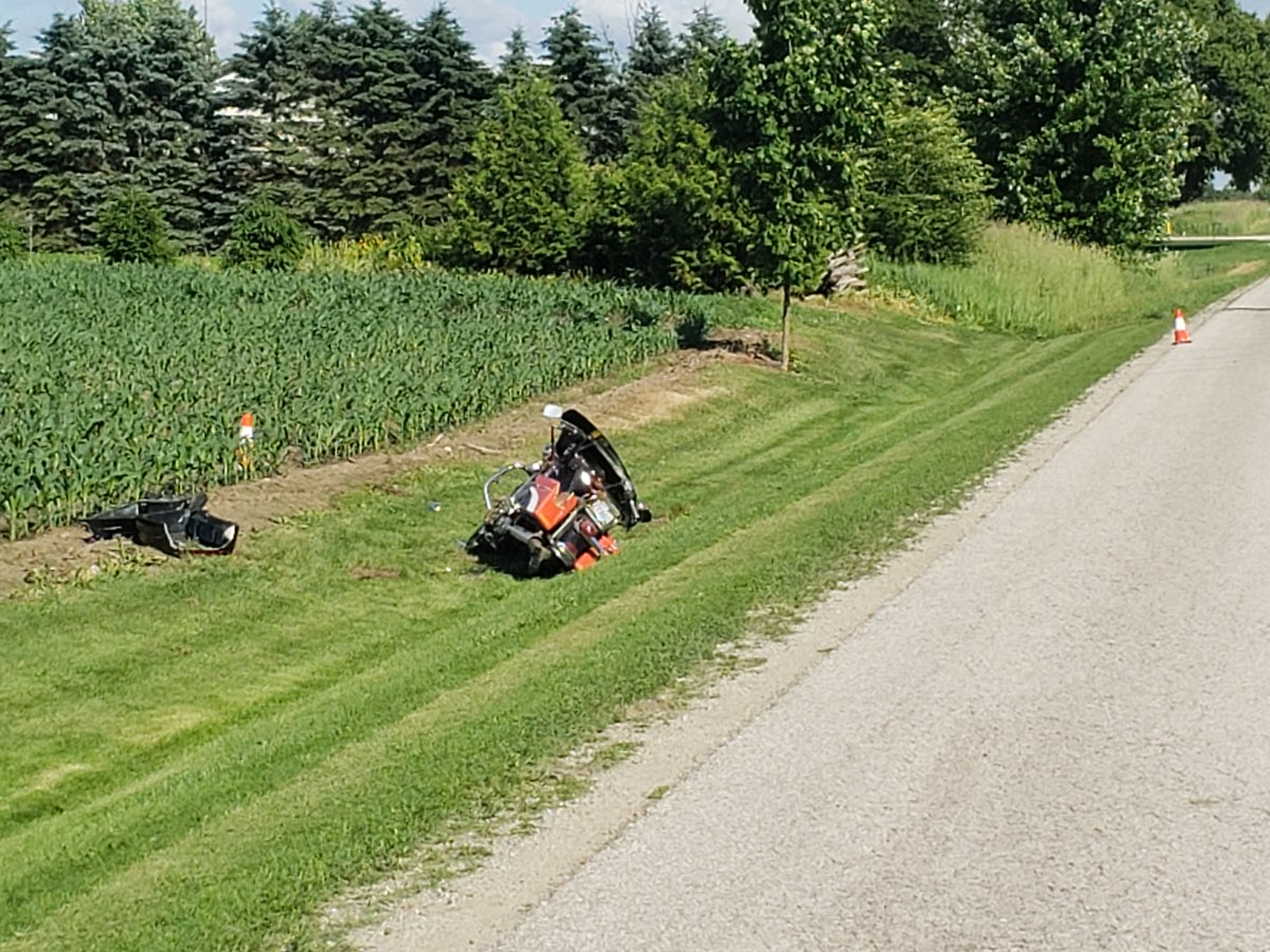The man who died following a motorcycle collision in Mapleton Township has been identified as 55-year-old Rod Bowman.