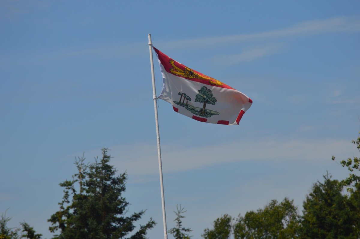 The flag of Prince Edward Island flutters in the breeze, file.