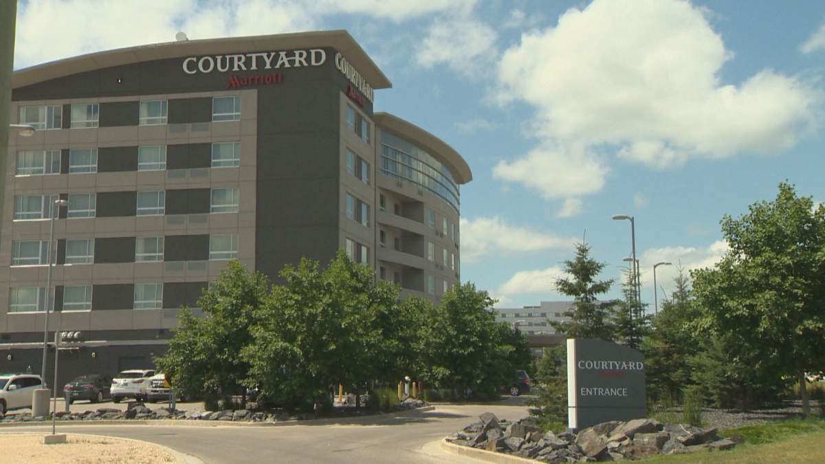 The Marriott hotel located at 780 Powerhouse Road near the Winnipeg International Airport.