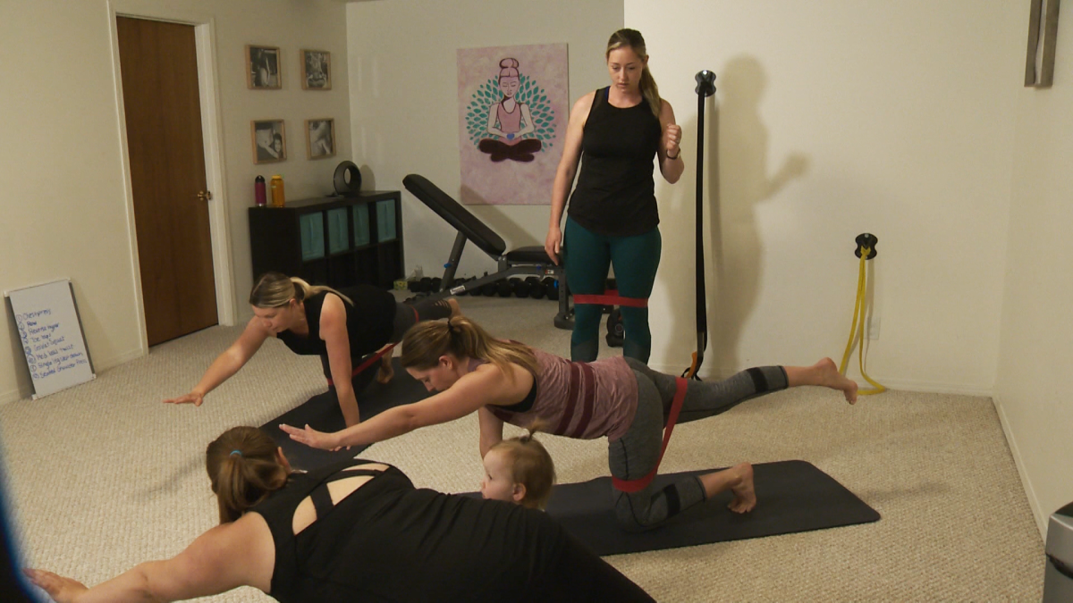 Kaye Burrows leads a post-partum workout class in Edmonton designed to help moms strengthen their bodies inside and out.