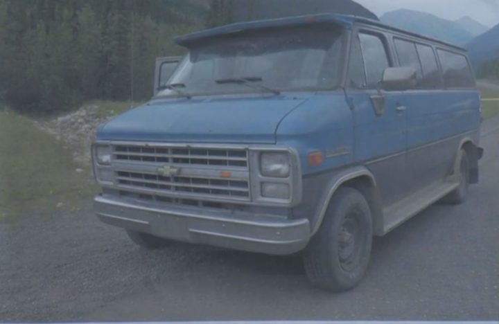 A blue 1986 Chevrolet van bearing Alberta licence plates was located at the scene.
