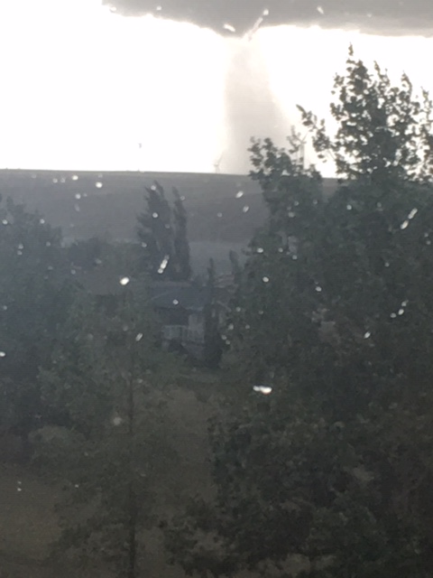 Rhonda Schacterle was camping in southern Alberta when a tornado warning was issued.