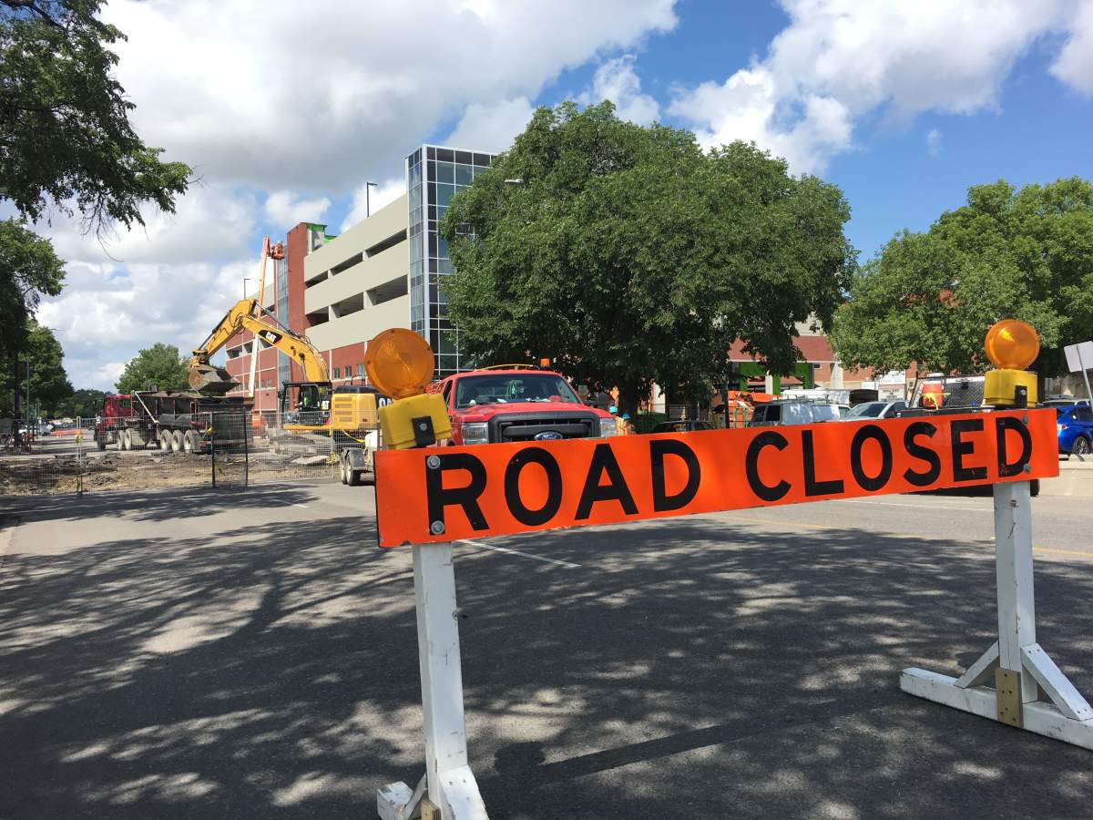 Construction underway by Lethbridge's new Park 'n' Ride Transit Terminal. 