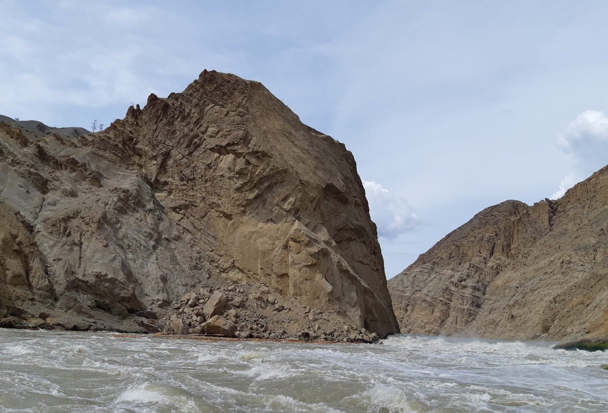 A view of the rock slide in the Fraser River near Big Bar on July 19, 2019. 