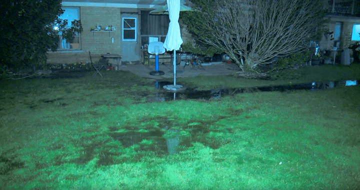 Sewage backup could be seen throughout the area.