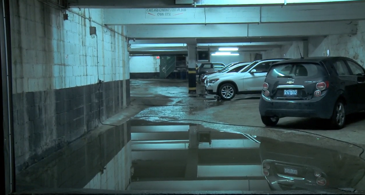 Toronto fire said parking garages and storage spaces were also affected by the backup.