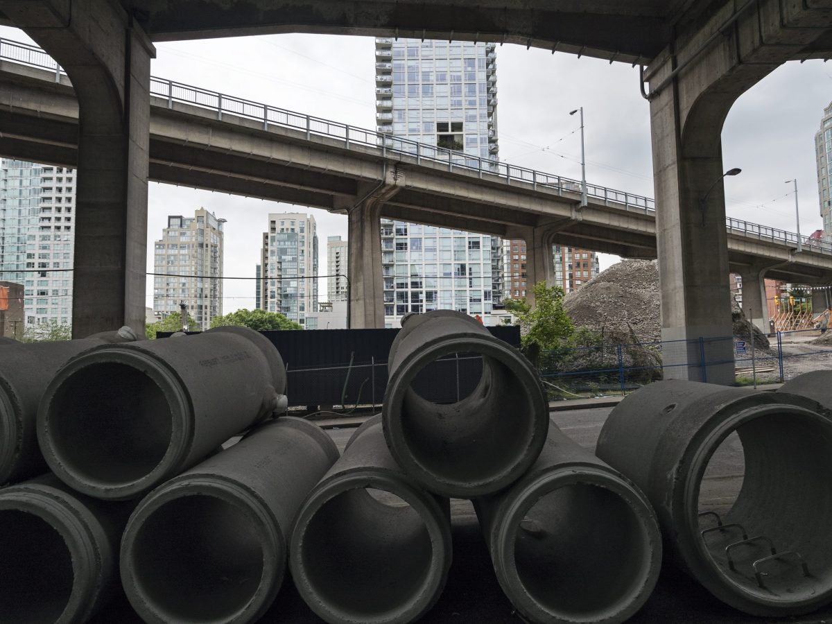 A sewer upgrade infrastructure project, Vancouver, June 2, 2015. 