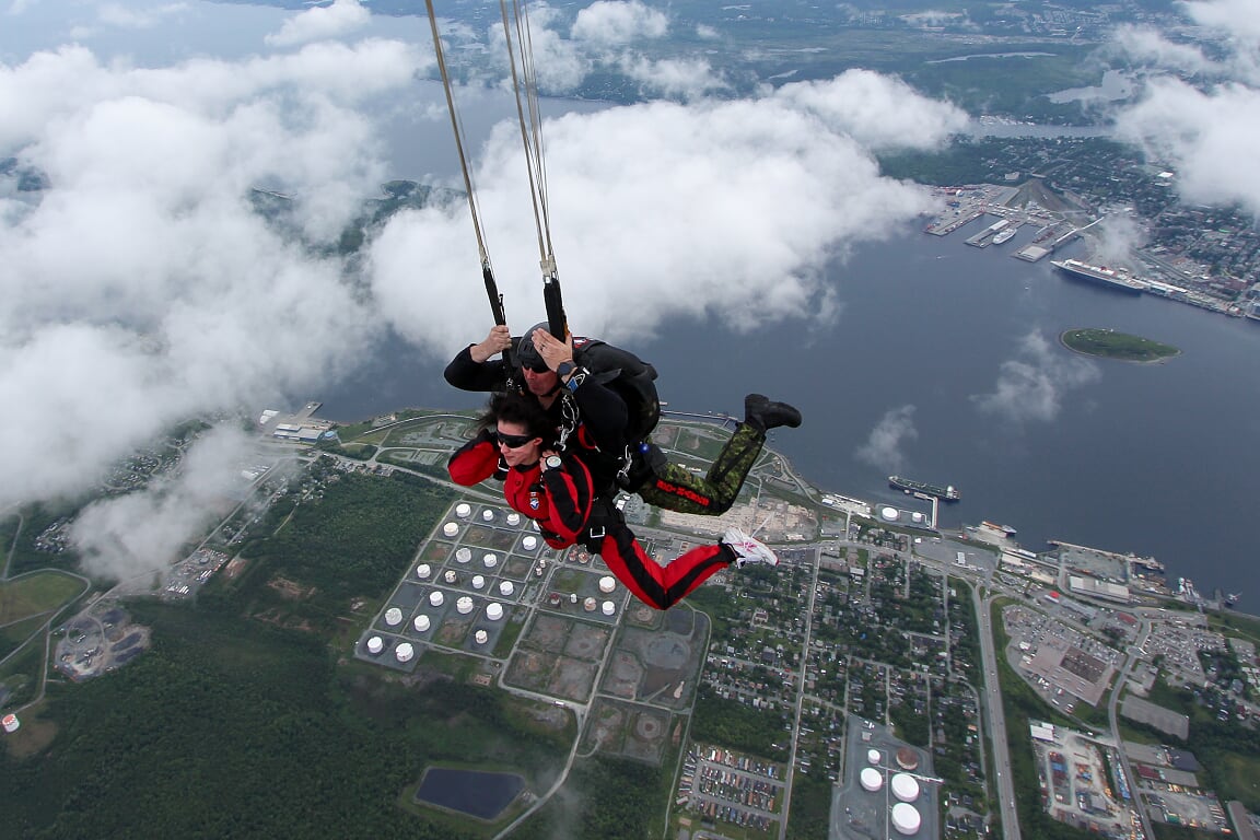 This picture was taken at the exact moment when Mike Dwyer pulled out the parachute.